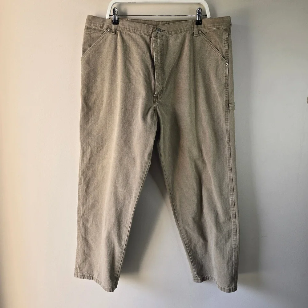 Wrangler Carpenter Jeans Beige Tan Mens 42 x‎ 30 Classic Fit Utility Workwear